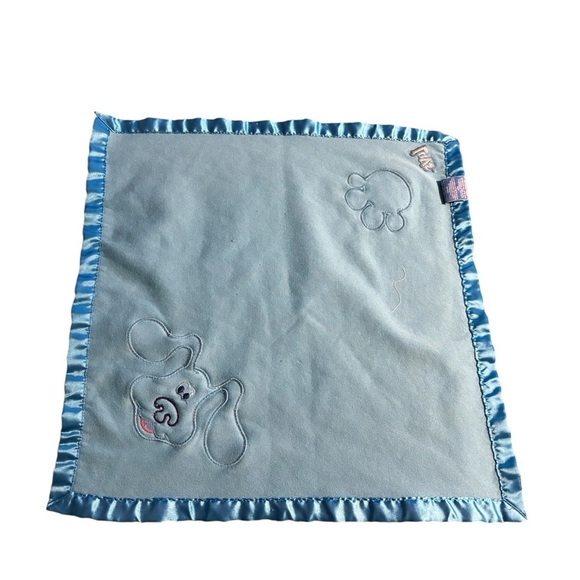 VTG Luvs Blues Clue Lovey Blanket Fleece Satin Blanket Baby Infant Retro Sooth - Picture 2 of 4